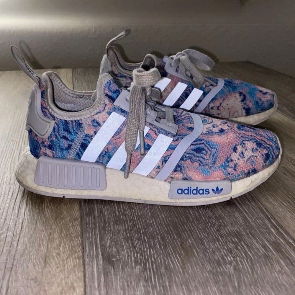 Adidas NMD_R1 J Easter Tie Dye Pastel Pink Blue Shoes Youth US Size 4 - EF2300
